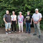 Das neue Vorstandsteam der OG Mengen v.l.n.r.
mit Thomas Buck, Monika Hapke, Sieglinde Uhl, Jutta Buck und dem Gauvorsitzenden Claus Bayer.